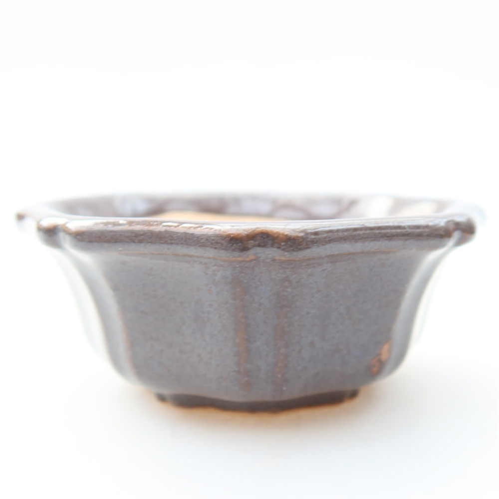Keramische bonsaischaal 6 x 6 x 2,5 cm, kleur grijs
