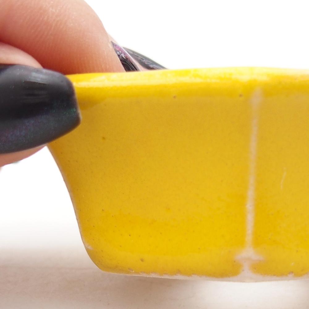 Mini bonsaischaal 6 x 5,5 x 2,5 cm, geel