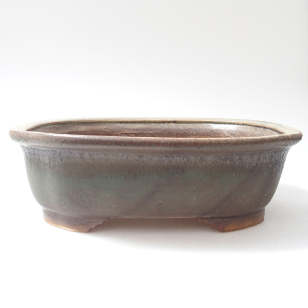 Bonsaischaal van keramiek 25 x 21 x 8 cm, groen