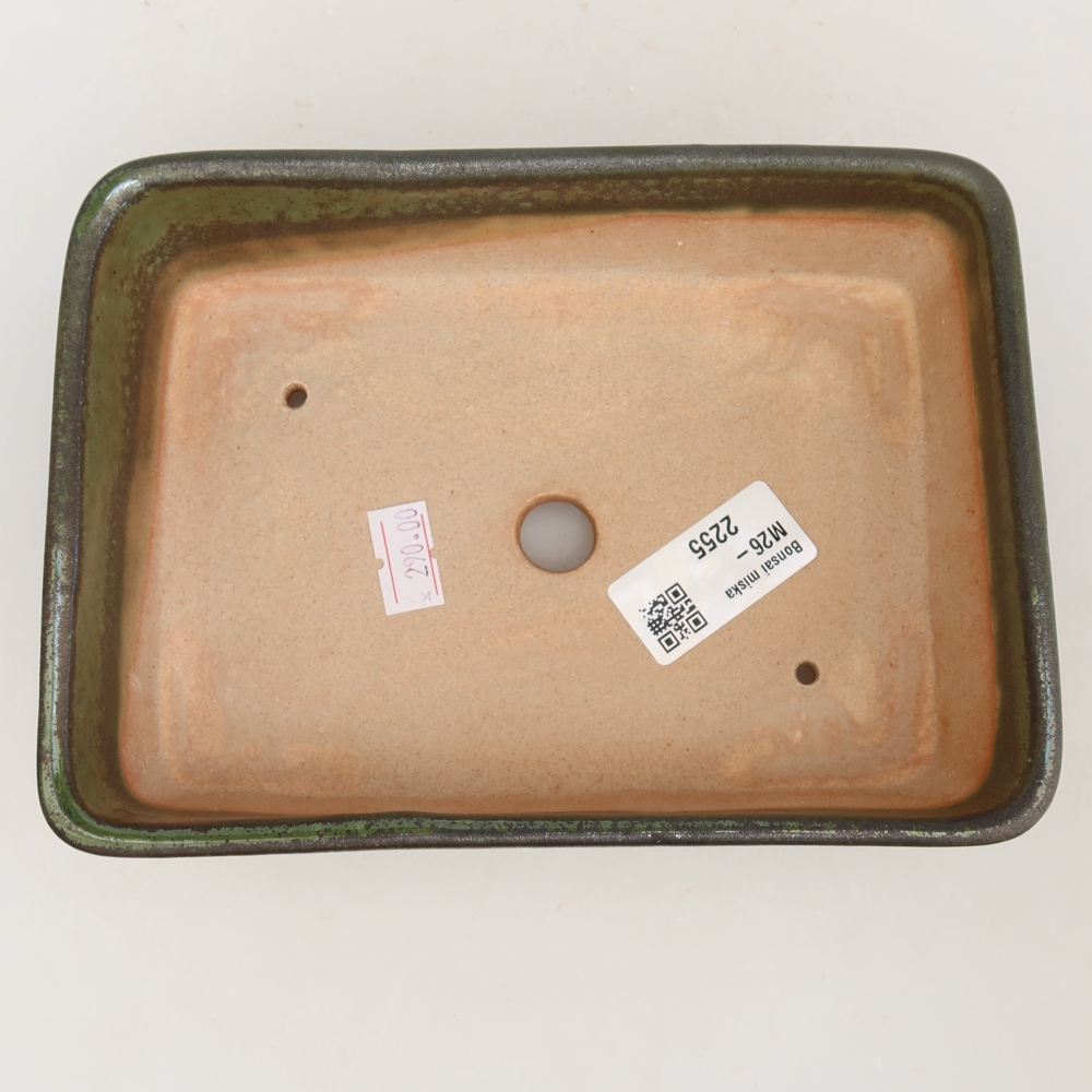 Bonsaischaal van keramiek 18 x 13 x 5 cm, groen