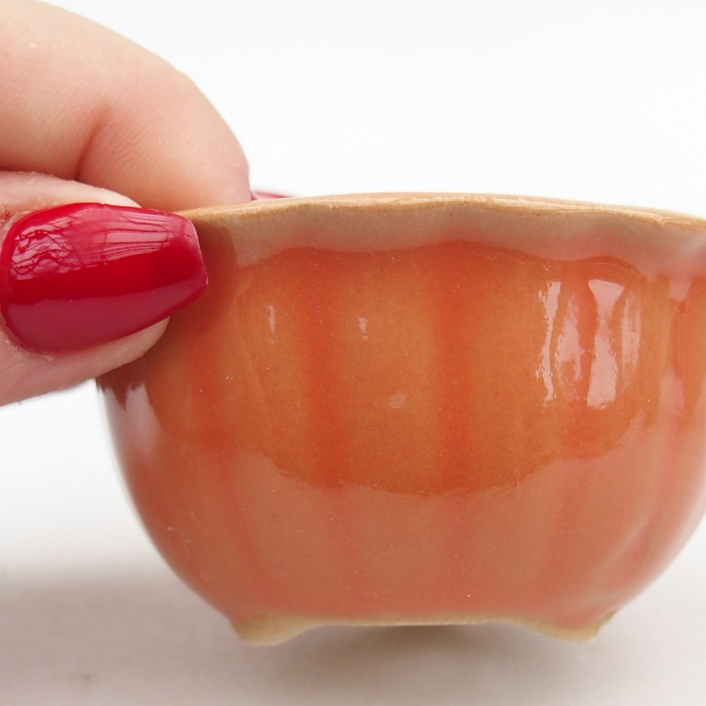 Bonsaischaal van keramiek 26 x 26 x 8 cm, kleur rood