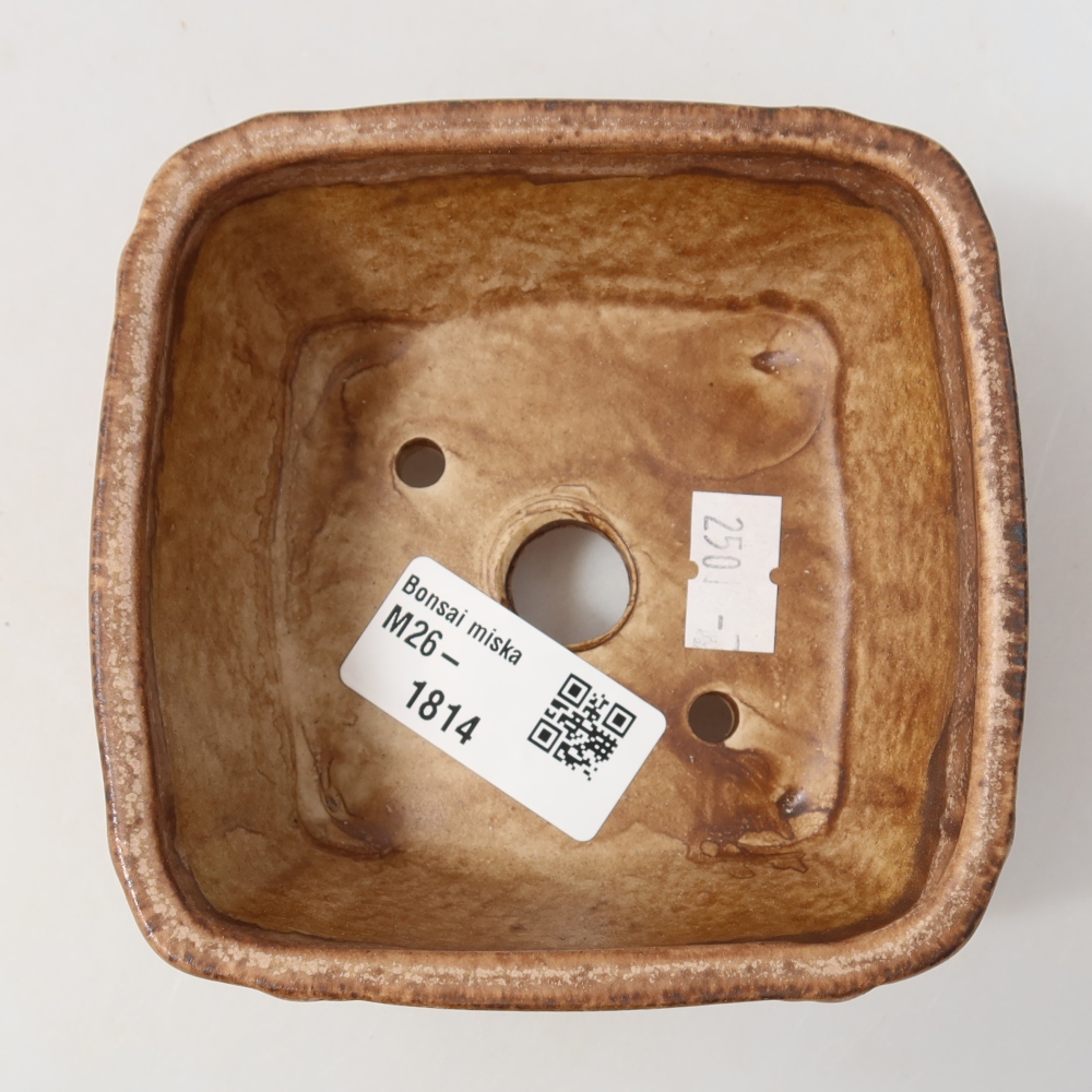 Bonsaischaal van keramiek 10,5 x 10,5 x 4,5 cm, roze