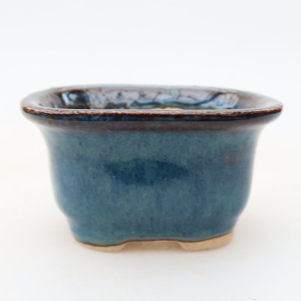 Keramische bonsaischaal 6 x 5 x 3,5 cm, kleur: blauw