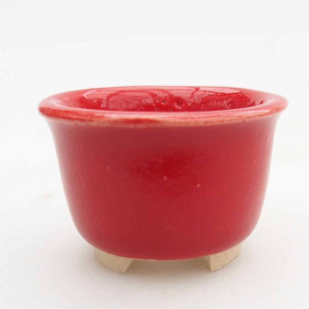 Mini bonsaischaal 4 x 4 x 2,5 cm, kleur rood