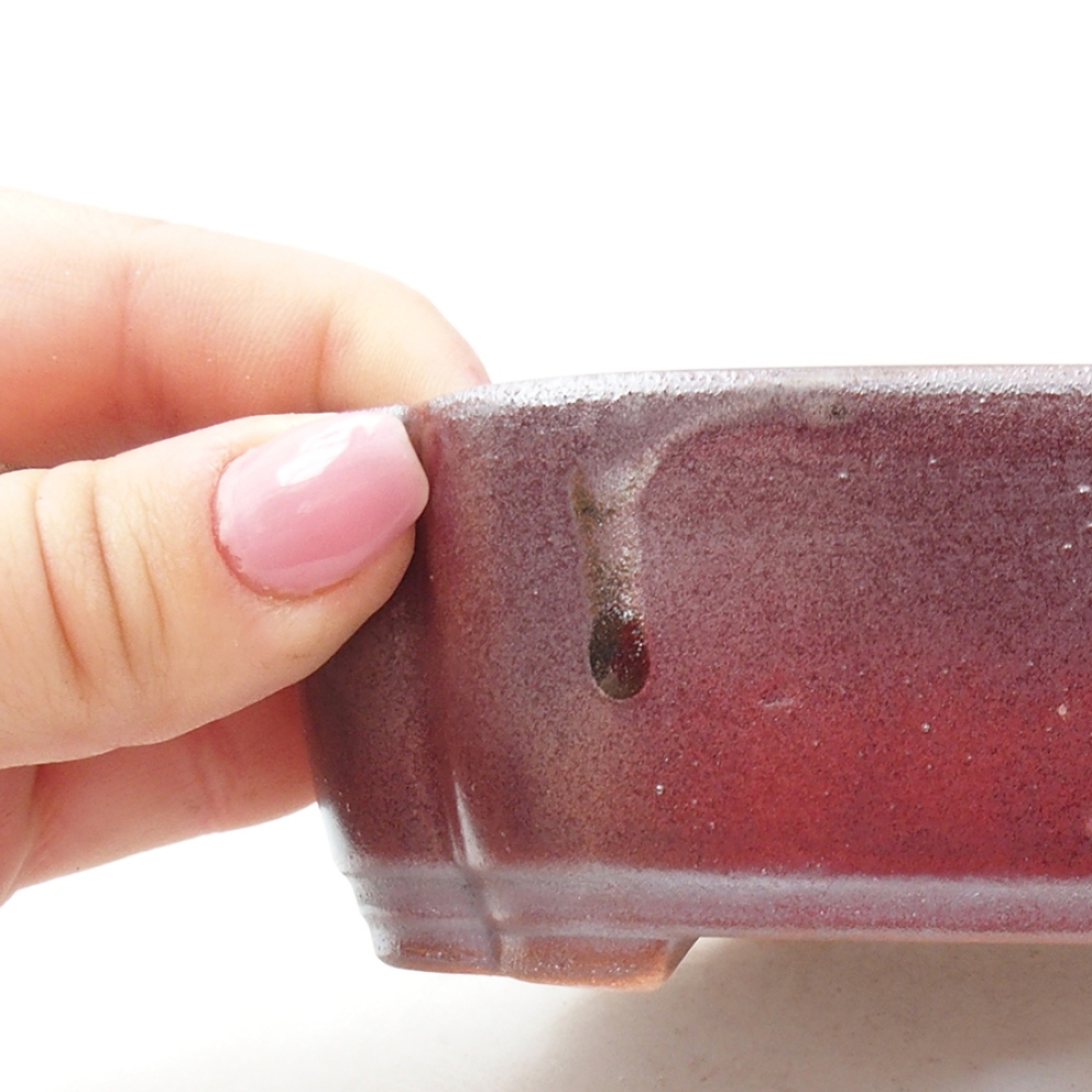 Bonsaischaal van keramiek 15 x 11,5 x 4,5 cm, bruin