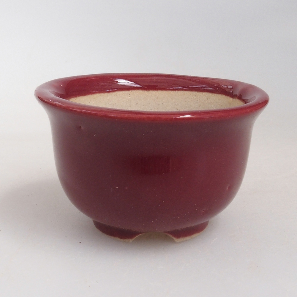 Mini bonsaischaal 4,5 x 4,5 x 2,5 cm, bordeauxrood