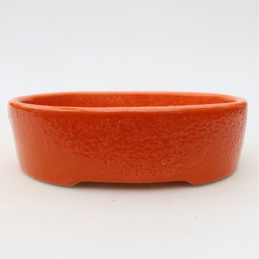 Keramische bonsaischaal 13 x 10 x 3,5 cm, kleur: oranje