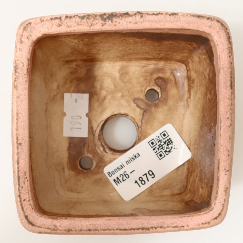 Bonsaischaal van keramiek 8,5 x 8,5 x 5,5 cm, roze