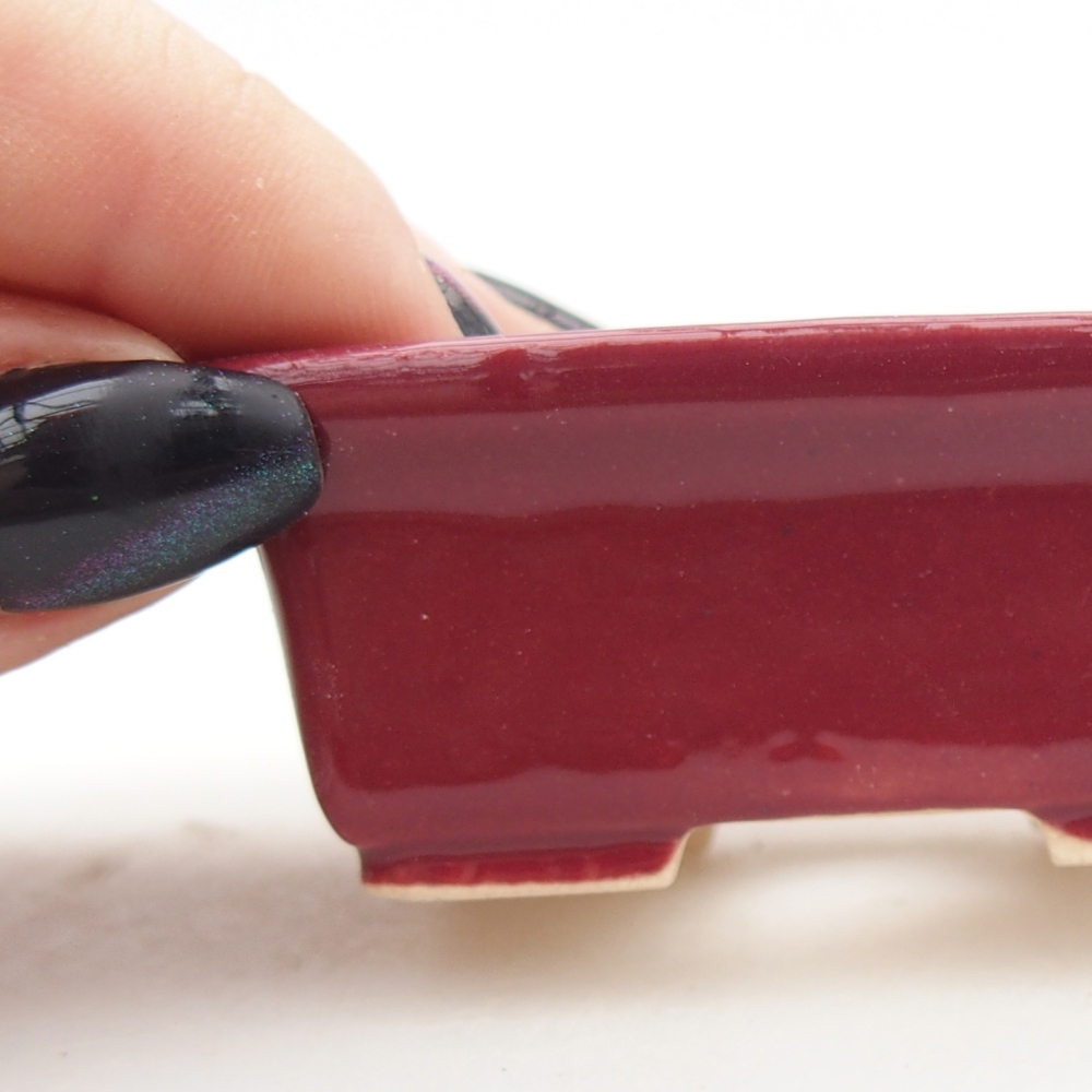 Mini bonsaischaal 6,5 x 4 x 2,5 cm, bordeauxrood