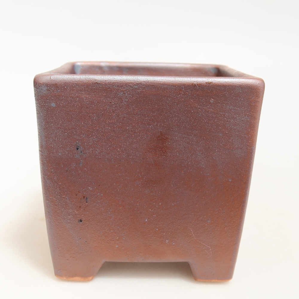 Keramische bonsaischaal 9 x 9 x 8,5 cm, metaalachtige kleur
