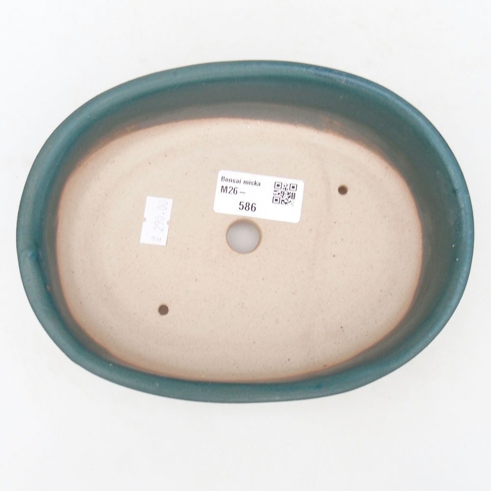 Bonsaischaal van keramiek 19 x 14 x 5 cm, kleur blauw