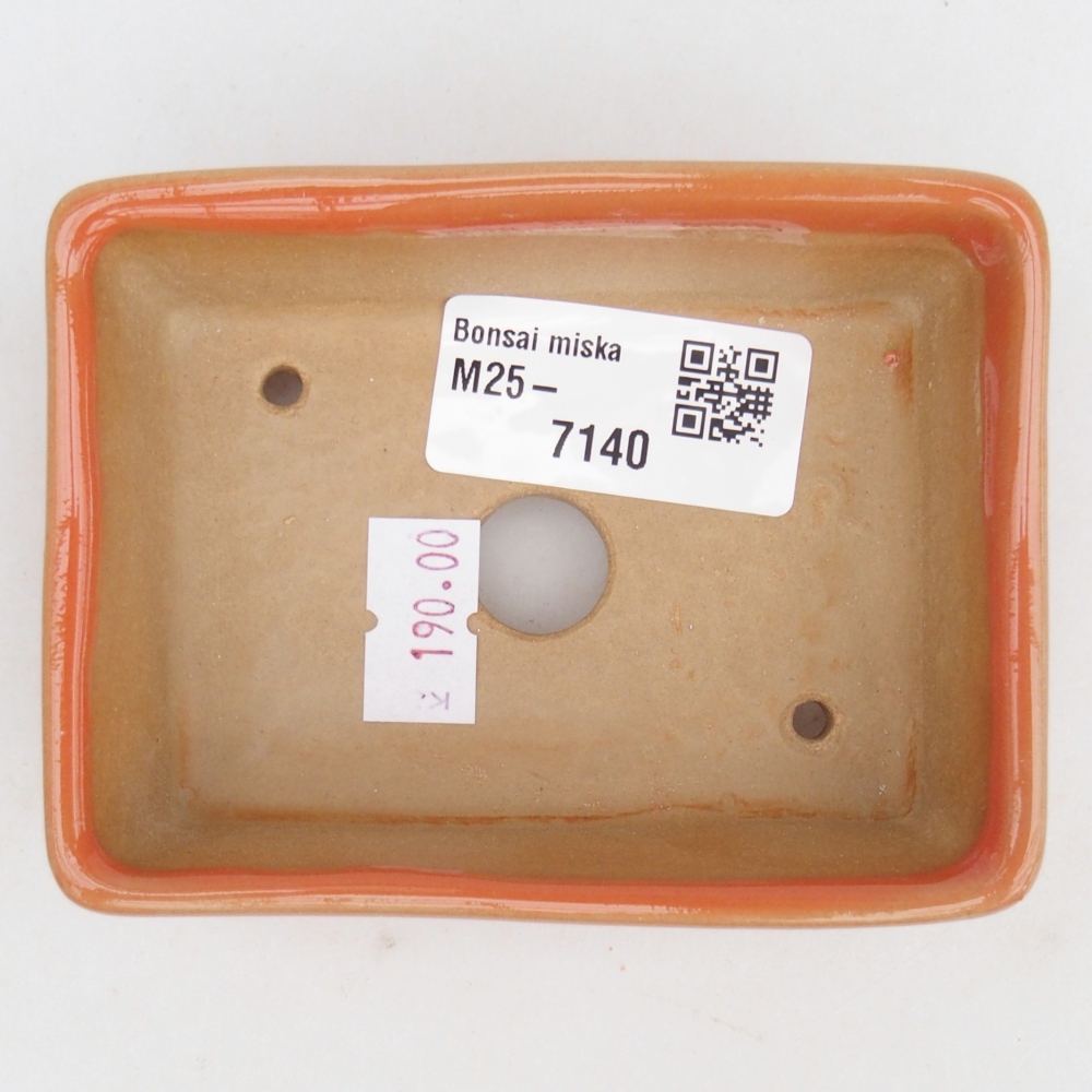 Bonsaischaal van keramiek 26 x 26 x 8 cm, kleur rood