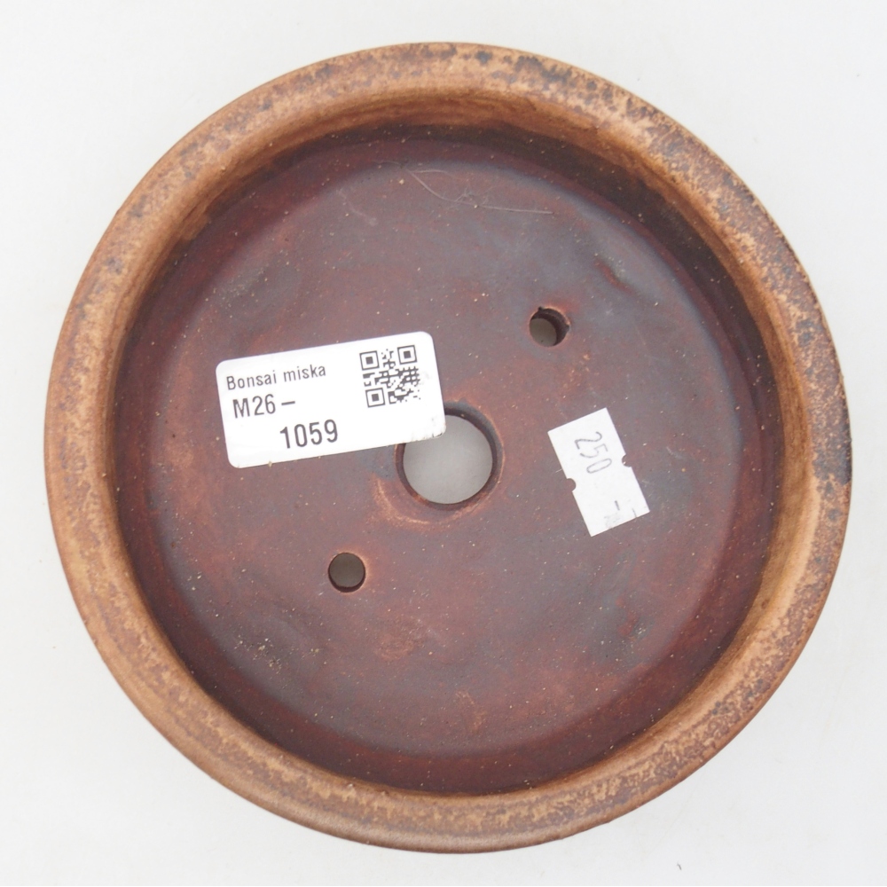 Bonsaischaal van keramiek 13,5 x 13,5 x 4 cm, bruin