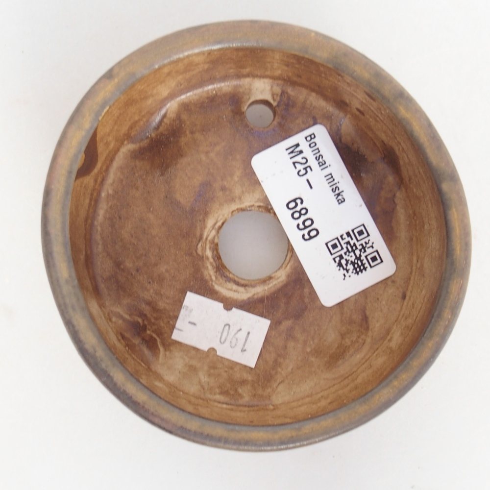 Bonsaischaal van keramiek 9 x 9 x 3,5 cm, bruin