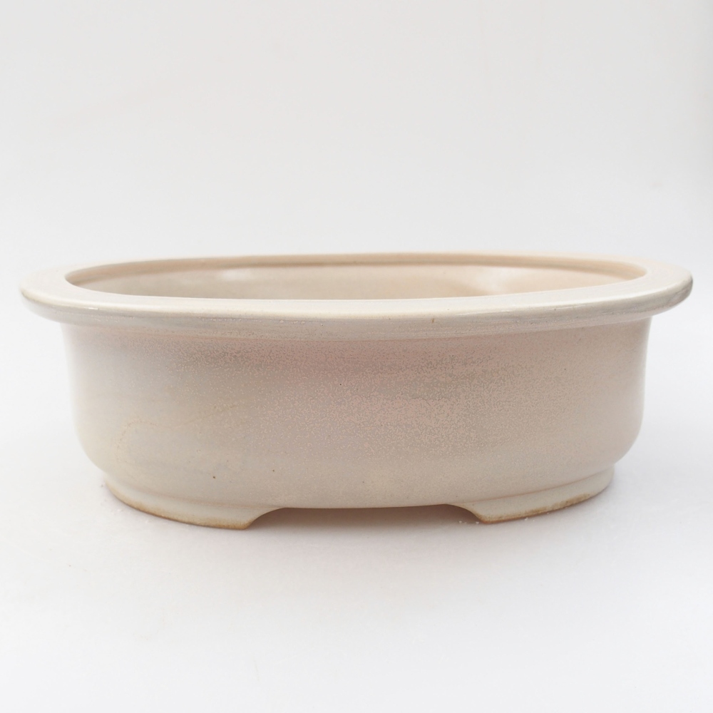 Bonsaischaal van keramiek 26 x 22 x 8 cm, kleur beige