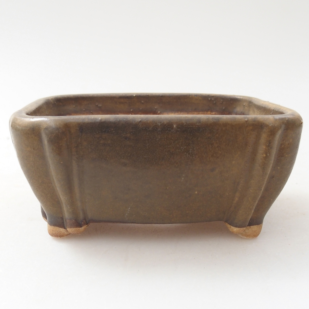 Bonsaischaal van keramiek 10 x 9 x 5 cm, bruin
