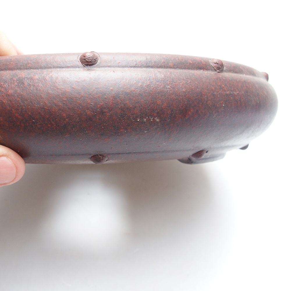 Kom 22 x 22 x 5 cm bruin-rood