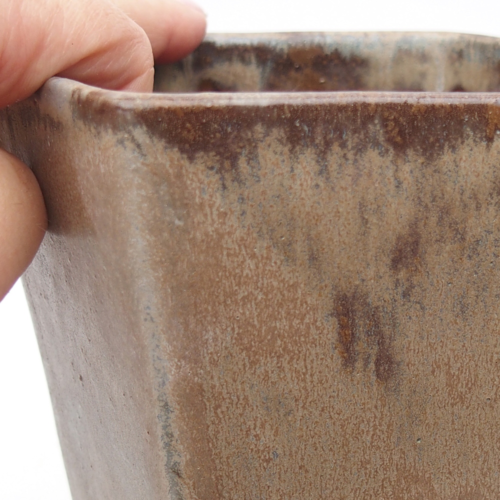 Bonsaischaal van keramiek 13 x 11,5 x 17 cm, grijs