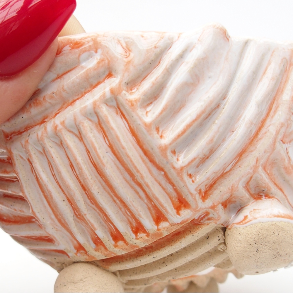 Keramische schaal 8 x 8 x 4,5 cm , kleur oranje