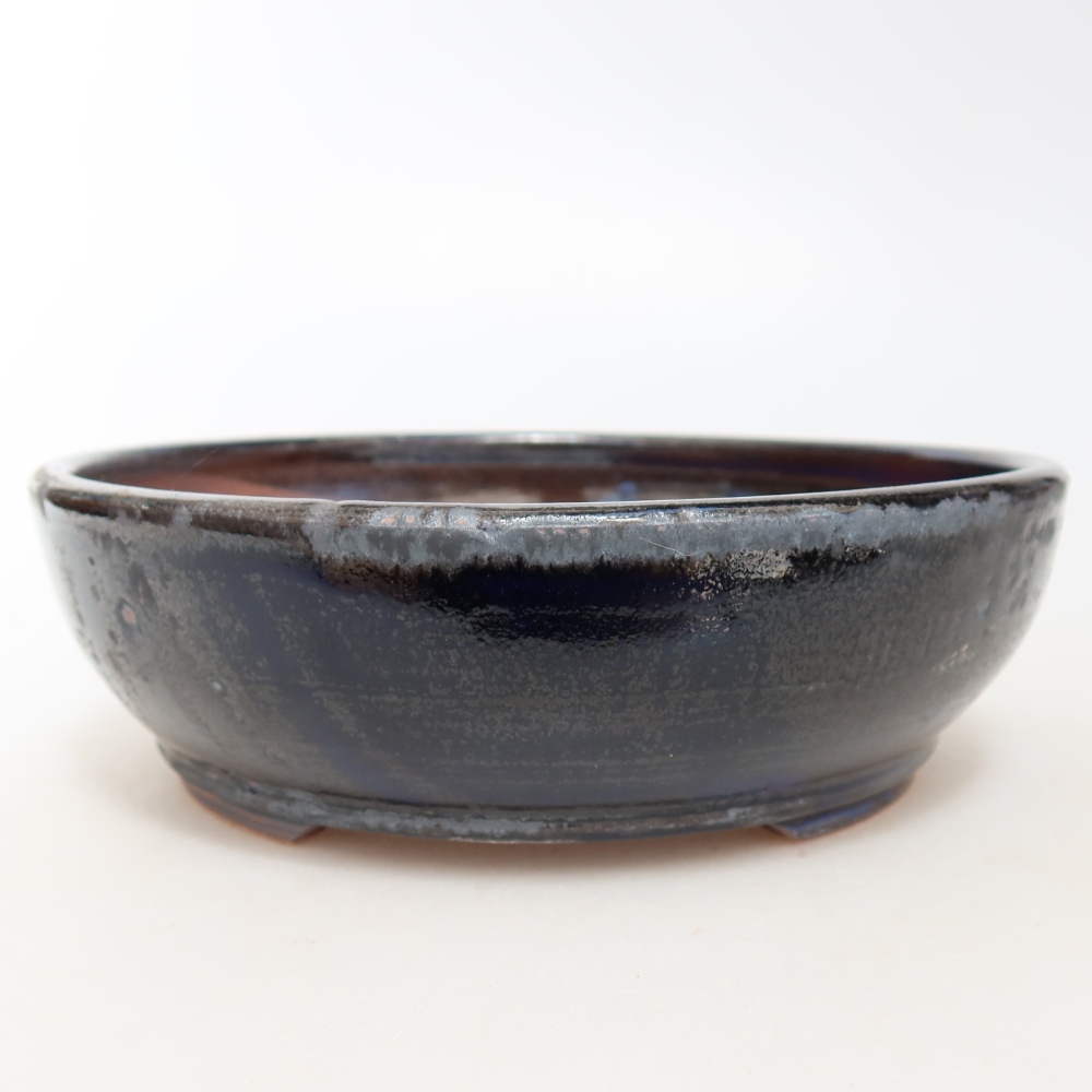 Keramische bonsaipot 17 x 17 x 5 cm, kleur: blauw