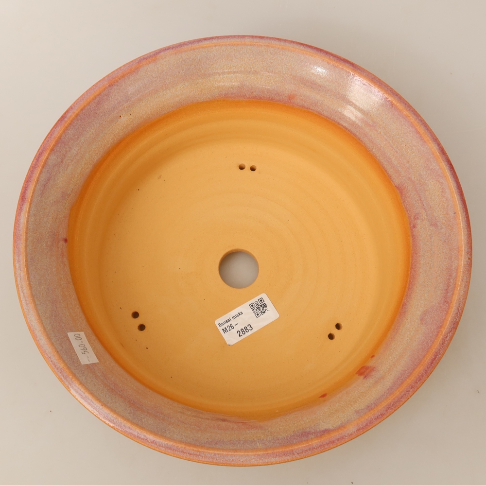 Keramische bonsaipot 27 x 27 x 9 cm, kleur roze