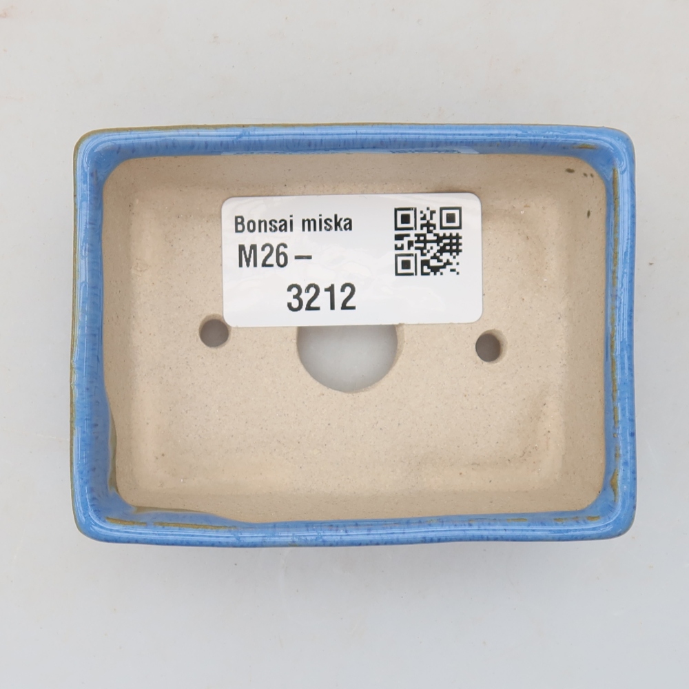 Keramische bonsaischaal 8 x 6 x 2,5 cm, kleur: blauw