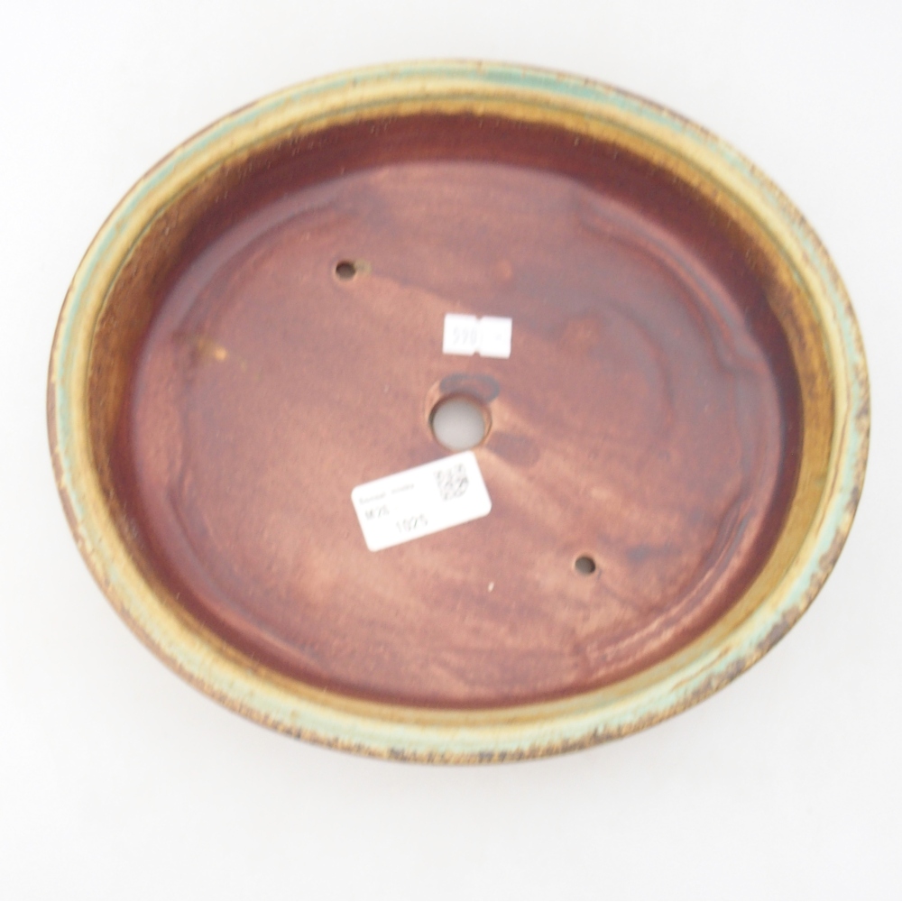 Bonsaischaal van keramiek 24 x 21 x 5 cm, groen