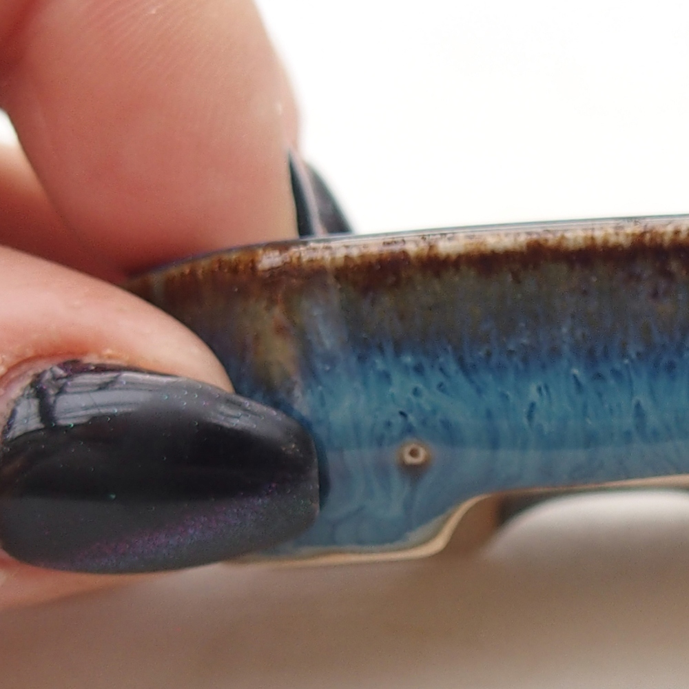 Mini bonsaischaal 5,5 x 4 x 1,5 cm, kleur blauw