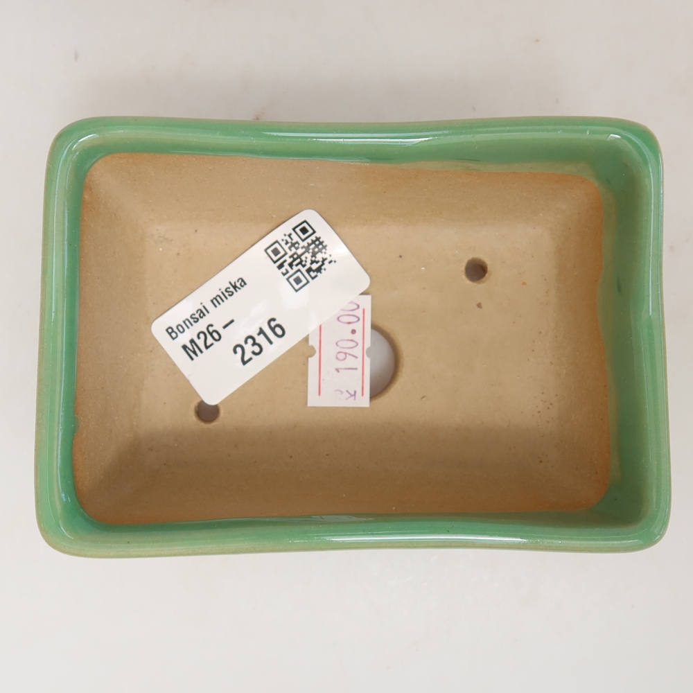 Keramische bonsaipot 10,5 x 7 x 4,5 cm, kleur groen