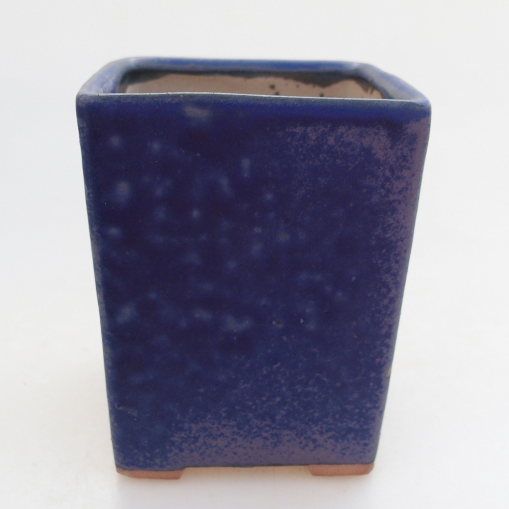 Bonsaischaal van keramiek 7 x 7 x 9,5 cm, kleur blauw
