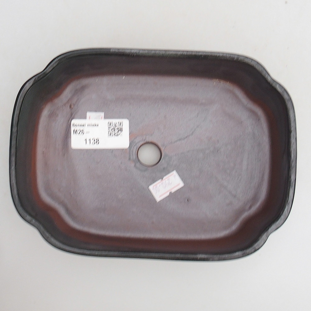 Bonsaischaal van keramiek 18 x 13 x 5 cm, groen