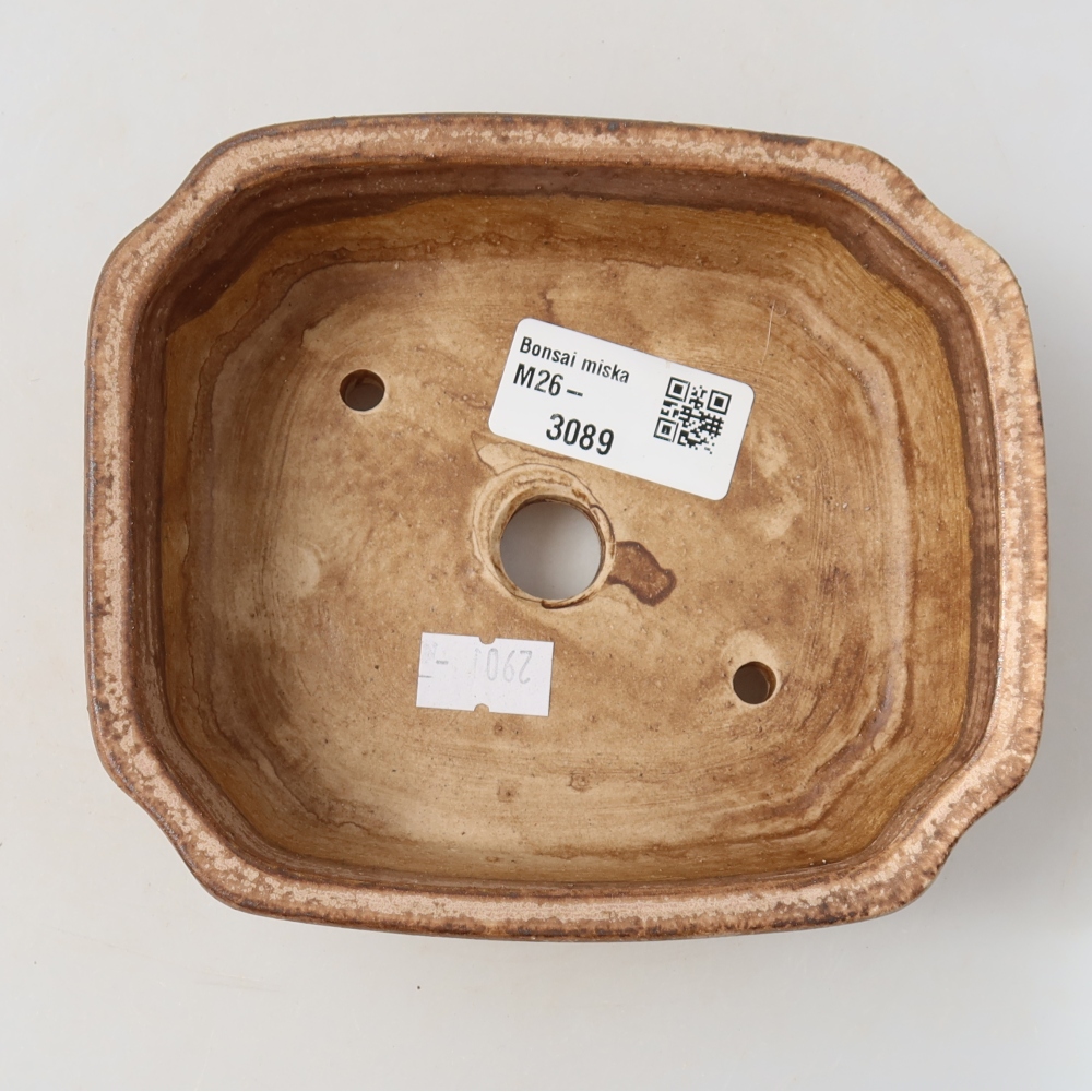 Keramische bonsaischaal 13,5 x 11,5 x 4 cm, kleur: roze