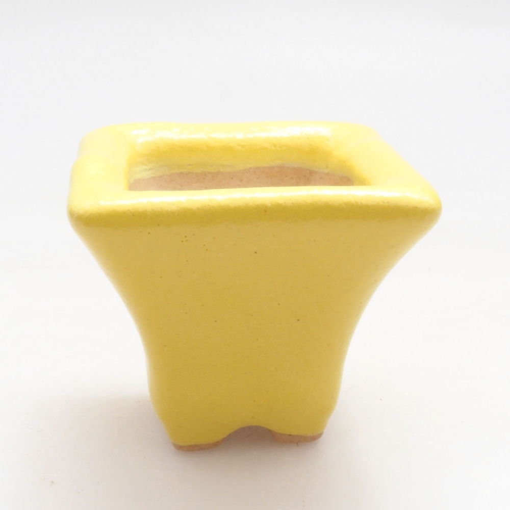 Bonsaischaal van keramiek 3,5 x 3,5 x 3 cm, geel