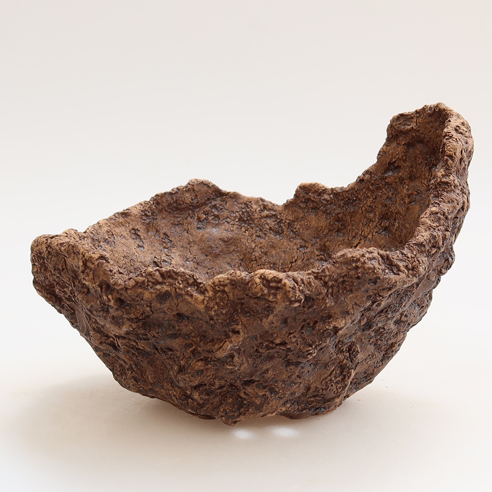 Keramische schaal 15 x 12 x 12,5 cm, kleur bruin