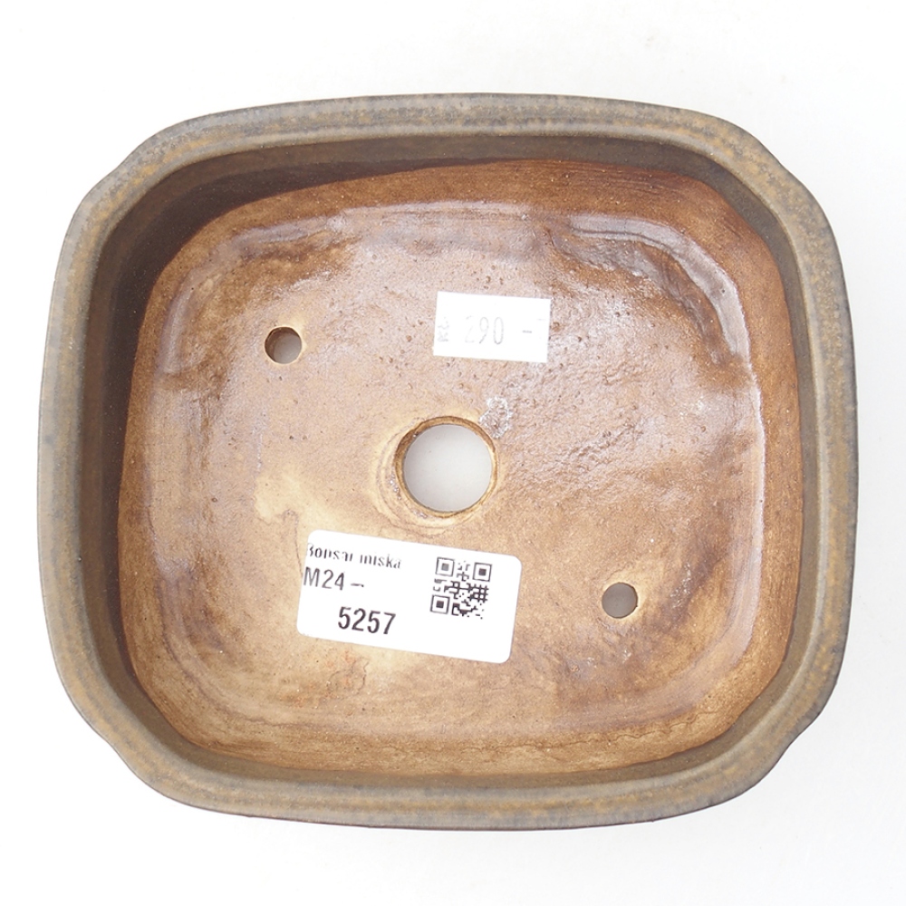 Bonsaischaal van keramiek 13,5 x 12 x 4 cm, bruin