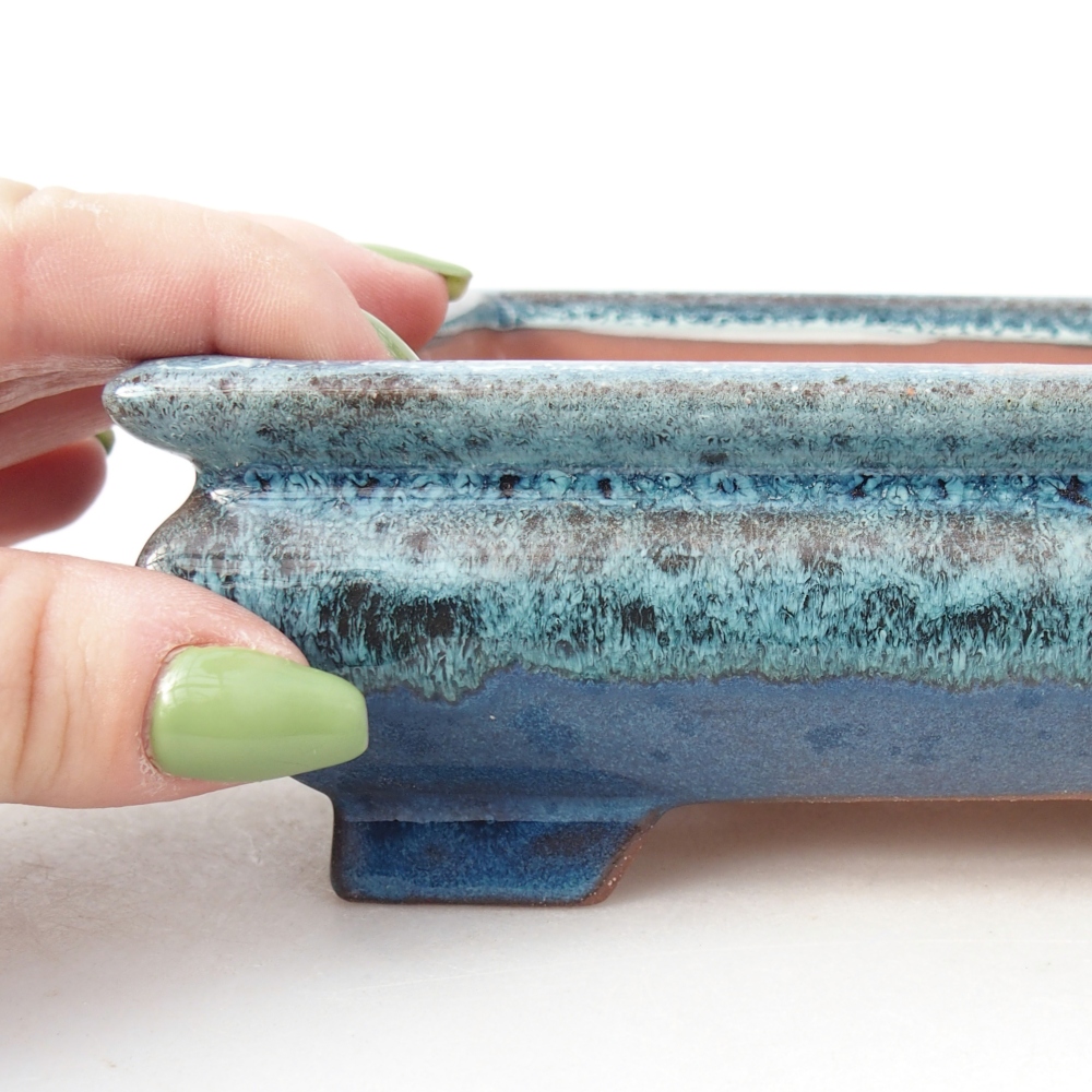 Kom 15 x 15 x 5 cm blauw-wit