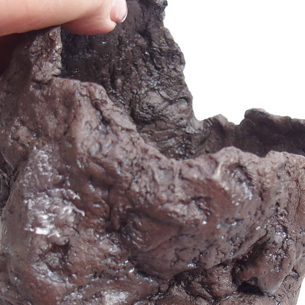 Keramisch Schelp 11 x 10 x 14 cm , kleur bruin