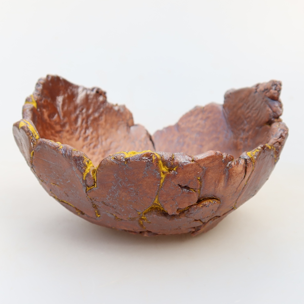 Keramische schaal  11 x 10 x 6 cm, kleur: geel