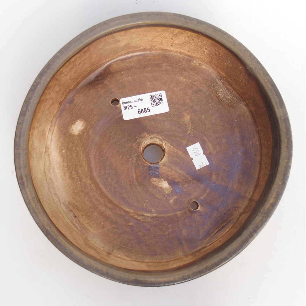 Bonsaischaal van keramiek 21 x 21 x 6 cm, bruin
