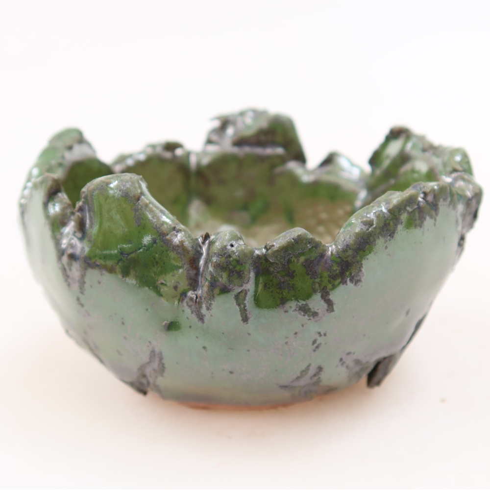 Keramisch Schelp 9 x 8,5 x 5,5 cm , kleur groen