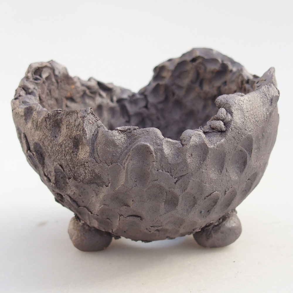 Keramische schaal 9 x 9 x 6,5 cm , metaalkleur