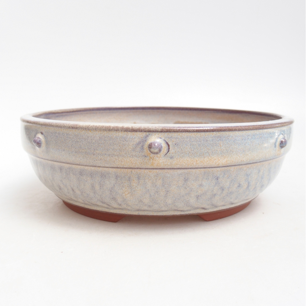 Bonsaischaal van keramiek 20,5 x 20,5 x 6,5 cm, kleur blauw