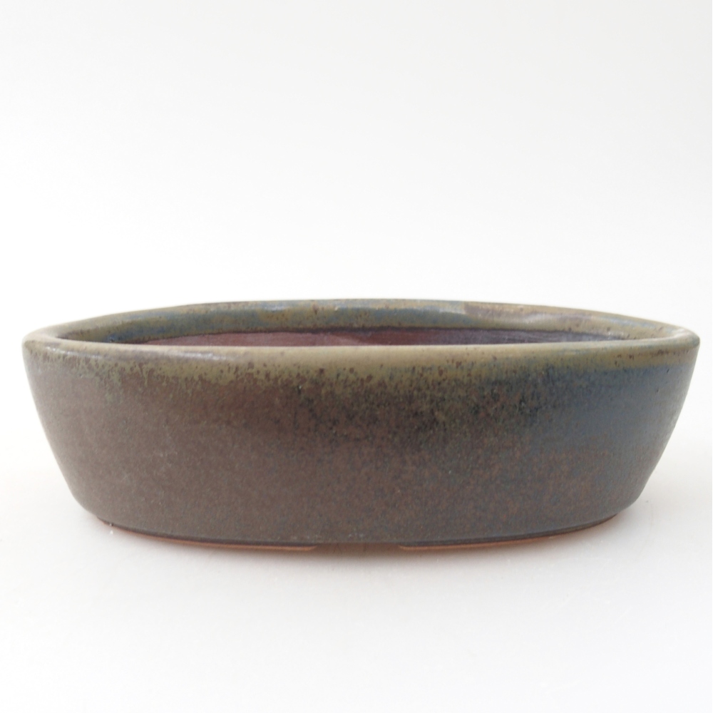 Bonsaischaal van keramiek 15 x 9,5 x 4 cm, bruin