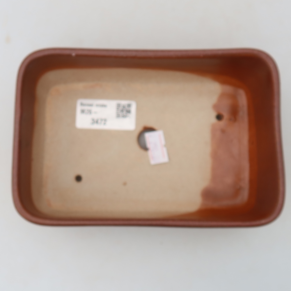 Keramische bonsaipot 16 x 10,5 x 5,5 cm, kleur bordeauxrood