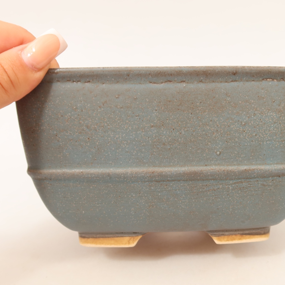 Keramische bonsaipot 16,5 x 16,5 x 9,5 cm, kleur: blauw