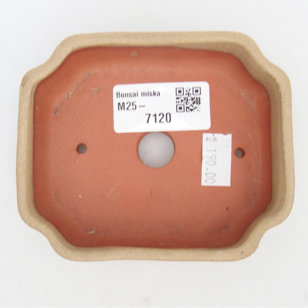Bonsaischaal van keramiek 26 x 26 x 8 cm, kleur rood