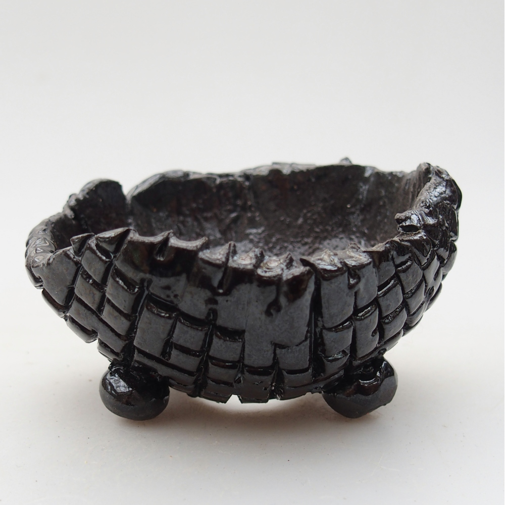 Keramische schaal 8,5 x 8 x 5 cm , kleur zwart