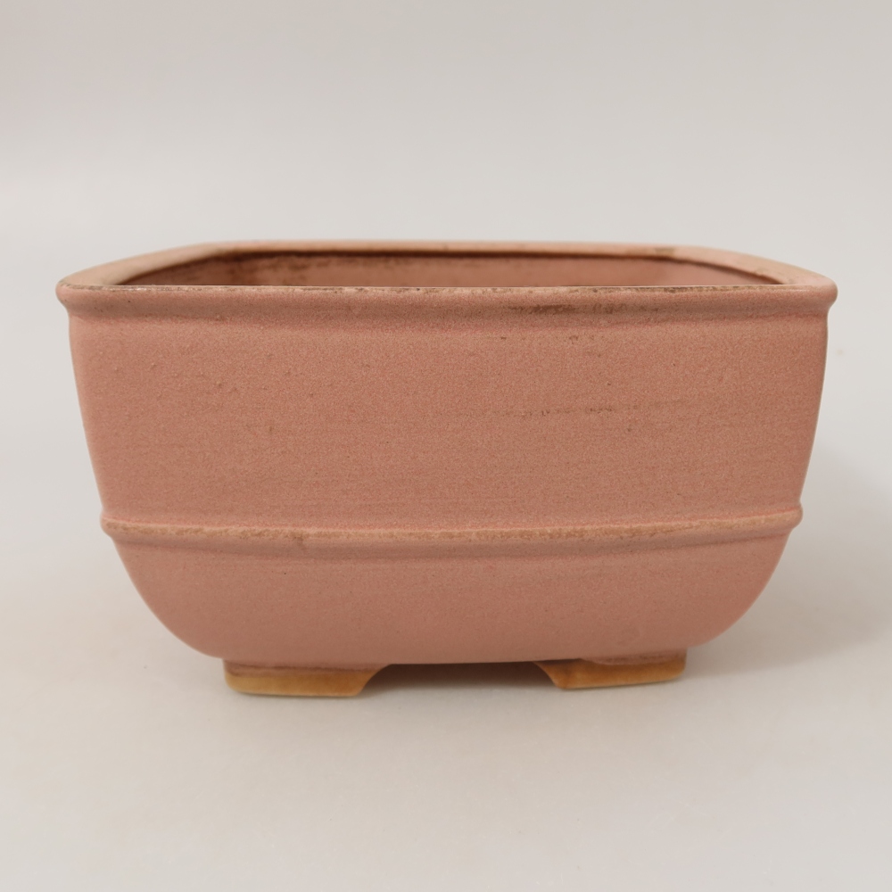 Keramische bonsaipot 16,5 x 16,5 x 9,5 cm, kleur roze