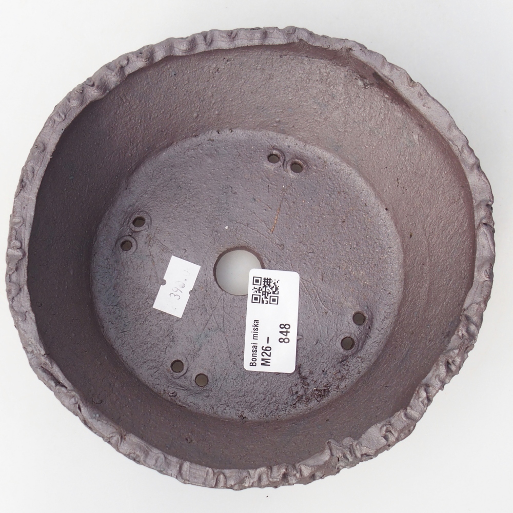 Bonsaischaal van keramiek 17 x 16,5 x 6 cm, metaalkleur