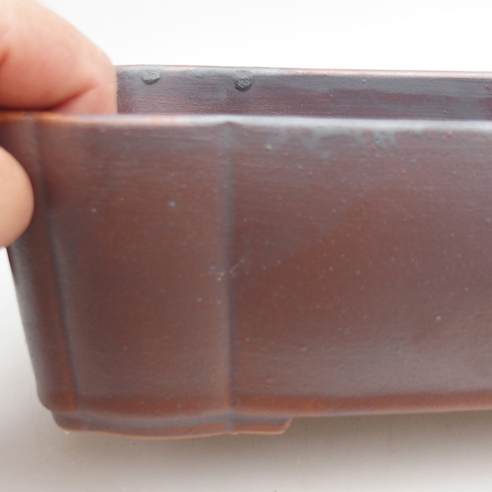 Bonsaischaal van keramiek 20 x 17 x 7 cm, metaalkleur